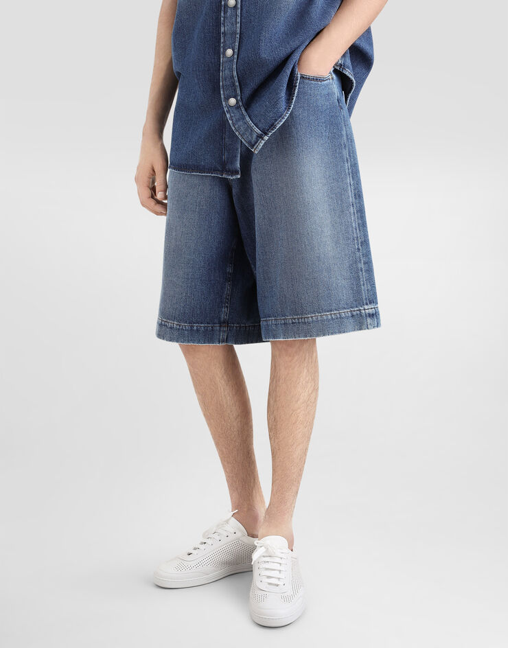 Dolce & Gabbana ロゴプレート コットン デニム ショートパンツ マルチカラー GP0T2ZG8MK5