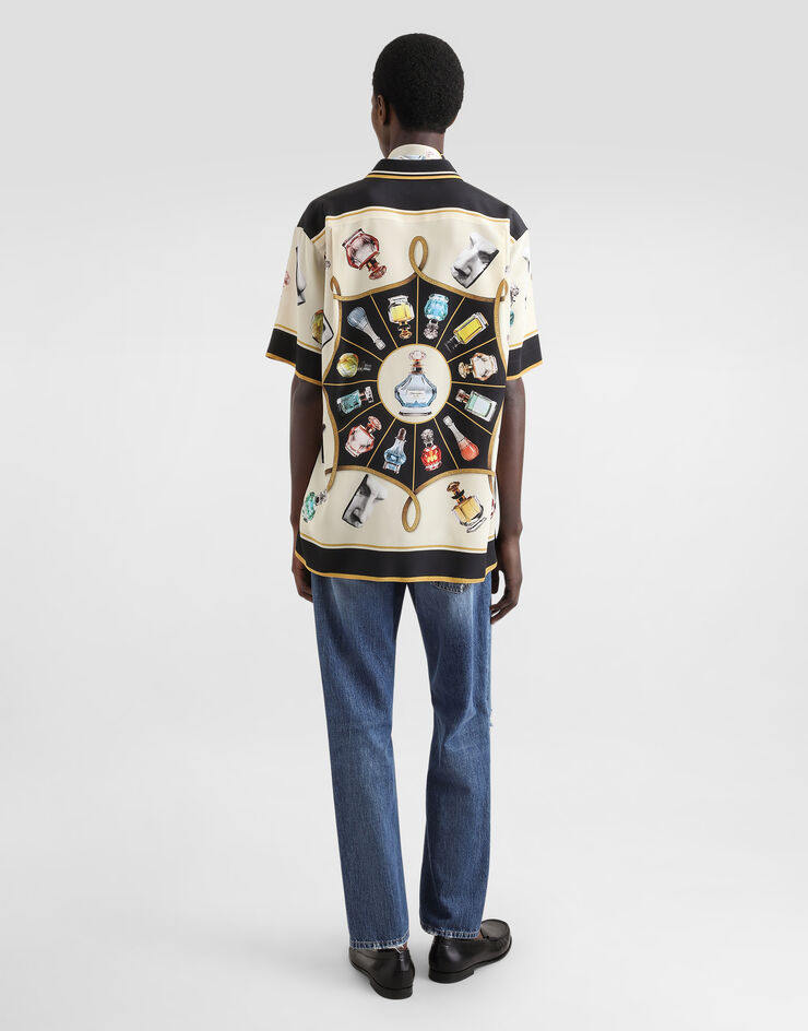 Dolce & Gabbana Silk shirt with perfume print Print G5LG9THI1V3