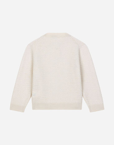Dolce & Gabbana Basketweave-stitch knit cardigan Grey L1KWG1JFMFB