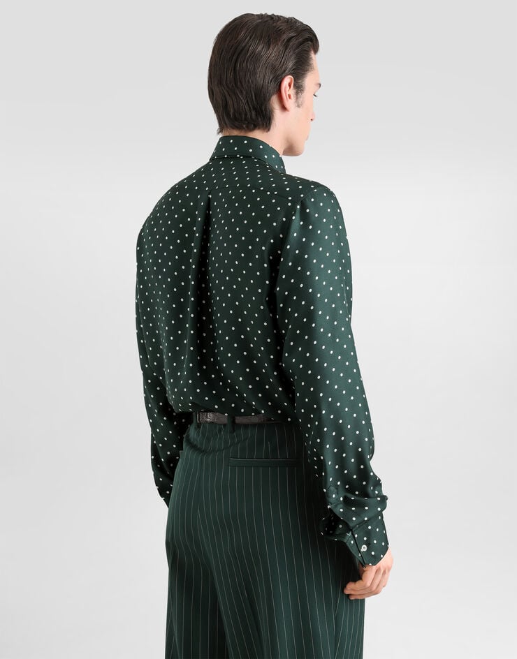 Dolce & Gabbana Polka dot-print silk twill martini shirt Dolce & Gabbana Polka dot-print silk twill martini shirt Multicolor G5ML1TIS14A