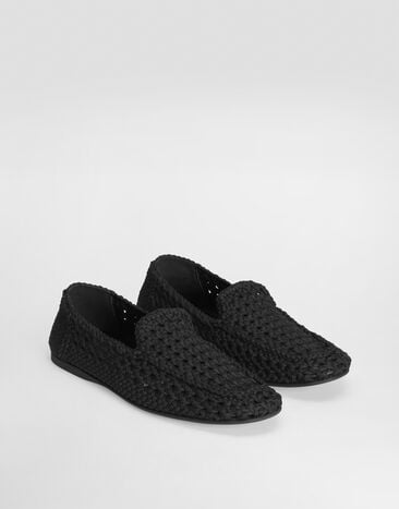 Dolce & Gabbana 编织织物拖鞋 Black A50774A0677