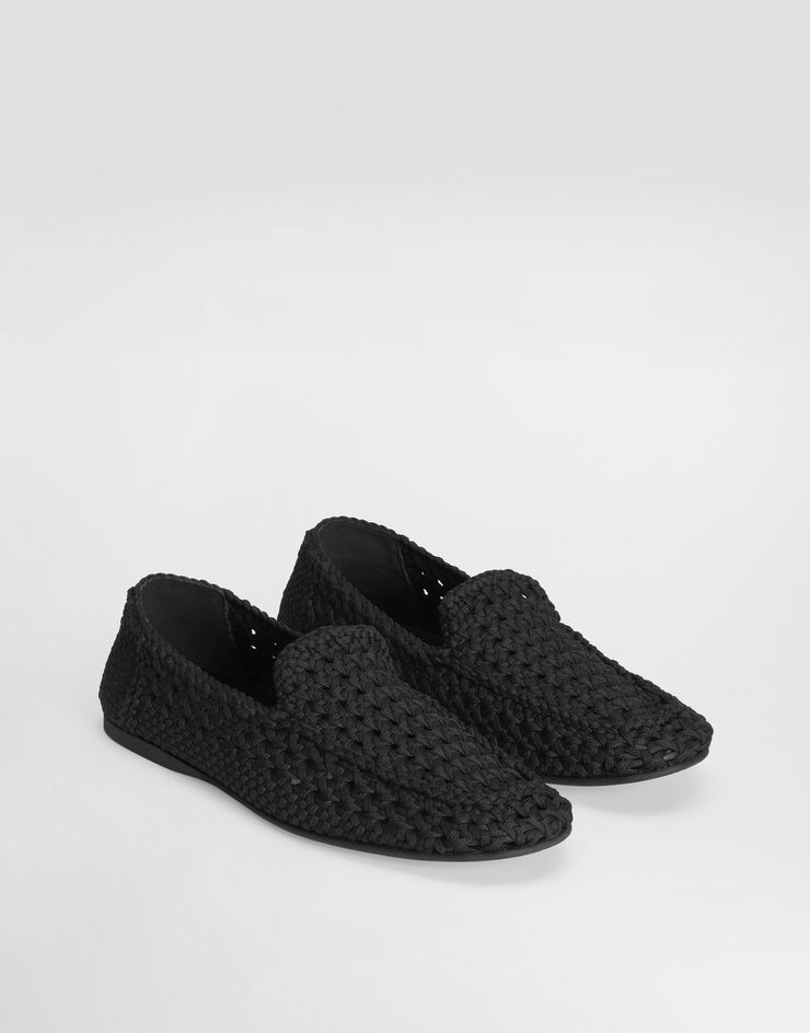 Dolce & Gabbana Pantoufles en tissu tressé Black A50774A0677