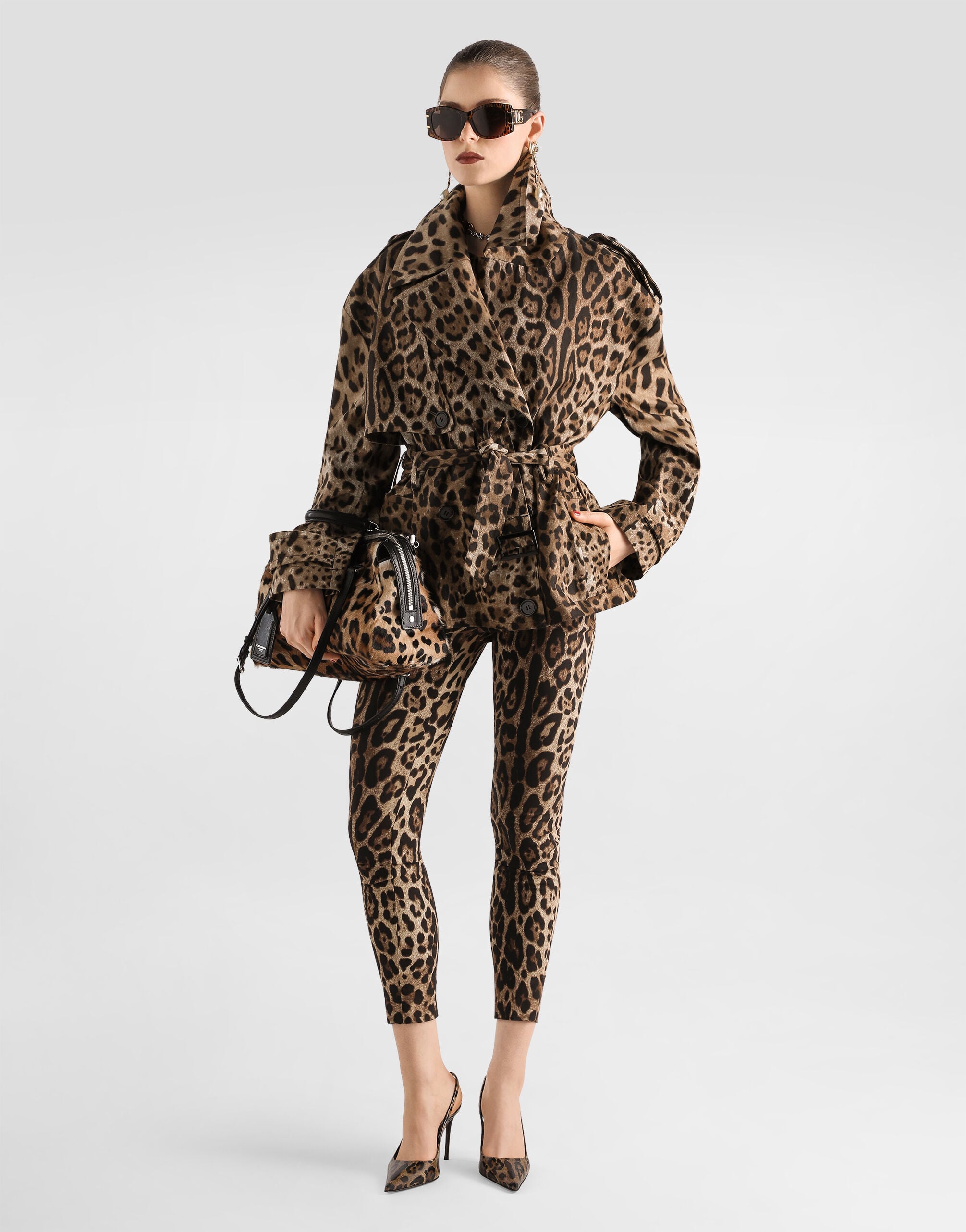 Leo-print cotton drill jacket in Print for Women | Dolce&Gabbana® US