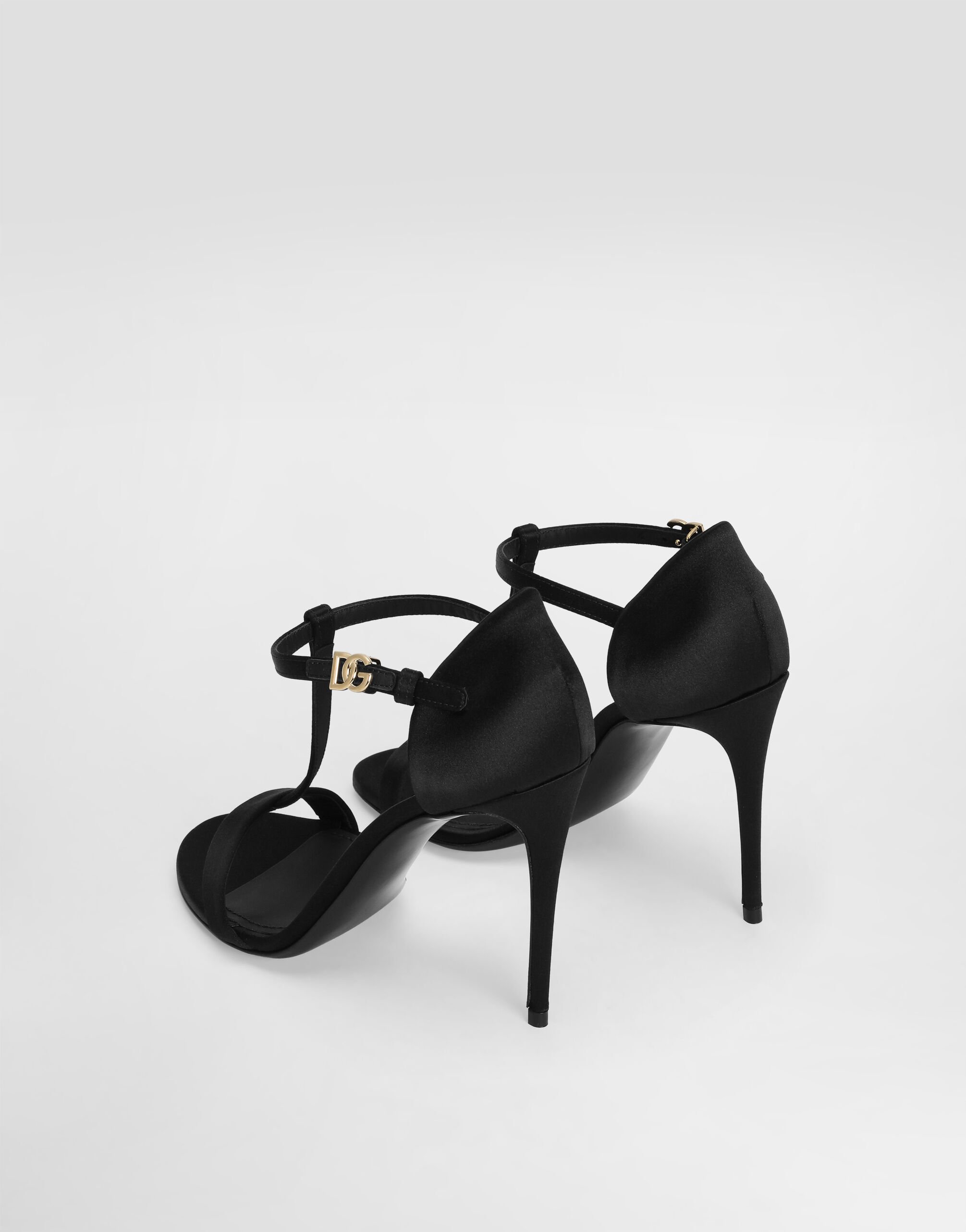 Satin T-bar sandals in Black for Women | Dolce&Gabbana® US Satin T-bar sandals in Black for Women | Dolce&Gabbana® US