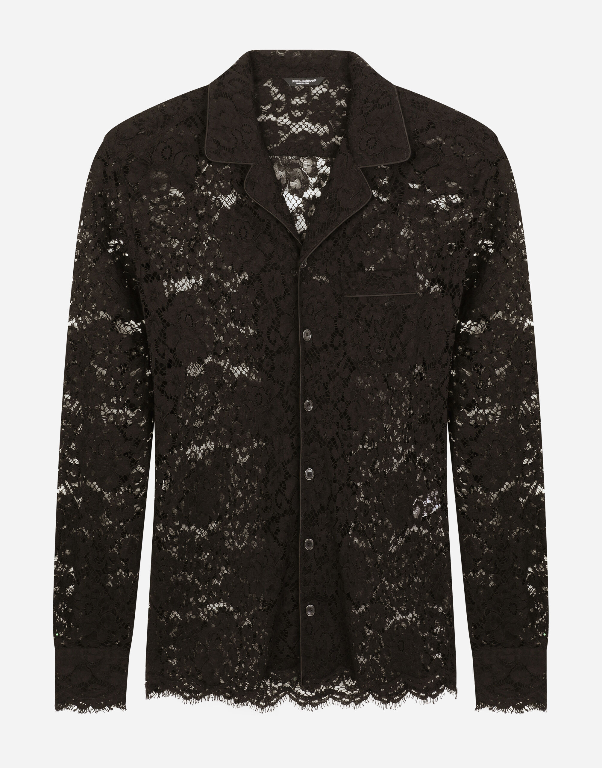 Camicia in pizzo in Nero da Uomo Dolce Gabbana