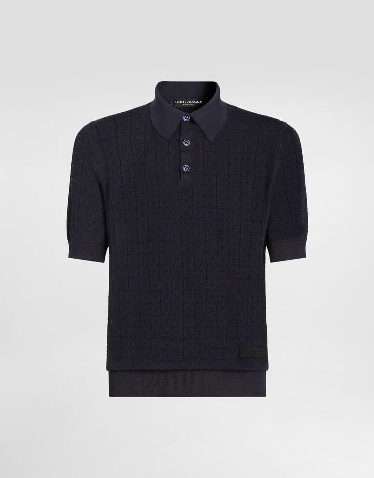 Dolce & Gabbana Polo con detalles de encaje broderie anglaise Dolce & Gabbana Polo con detalles de encaje broderie anglaise Grey GXZ02ZJBSQ4