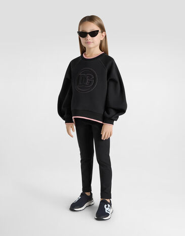 Dolce & Gabbana Interlock leggings with DG logo embroidery Black L5JPB8G7N9L