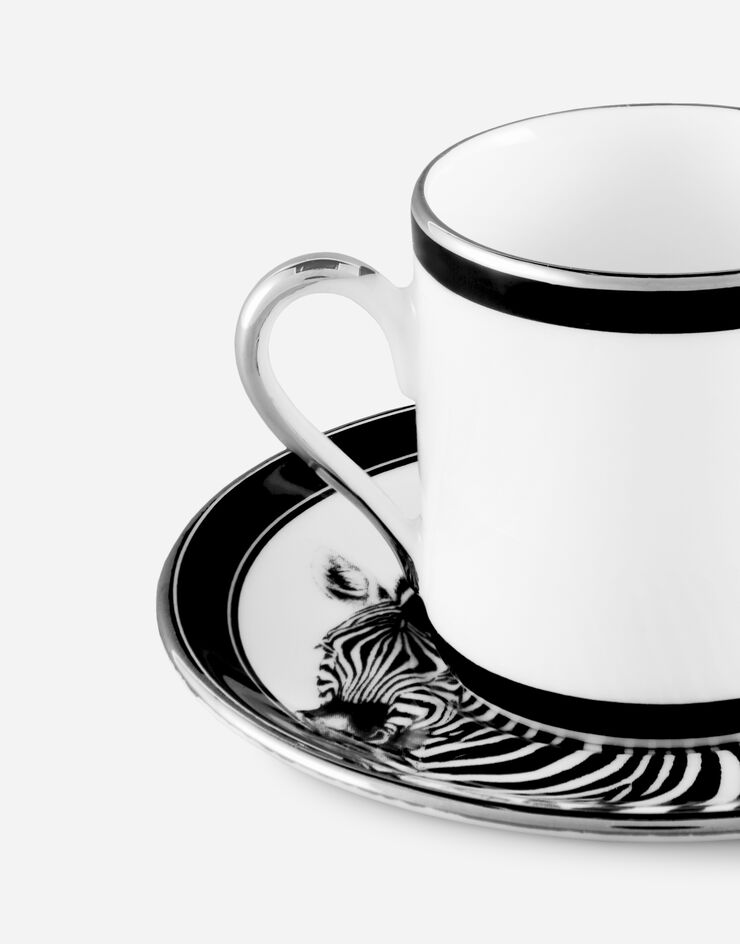 Dolce & Gabbana Tasse à Café avec Soucoupe en Porcelaine Multicolore TC0092TCAH3