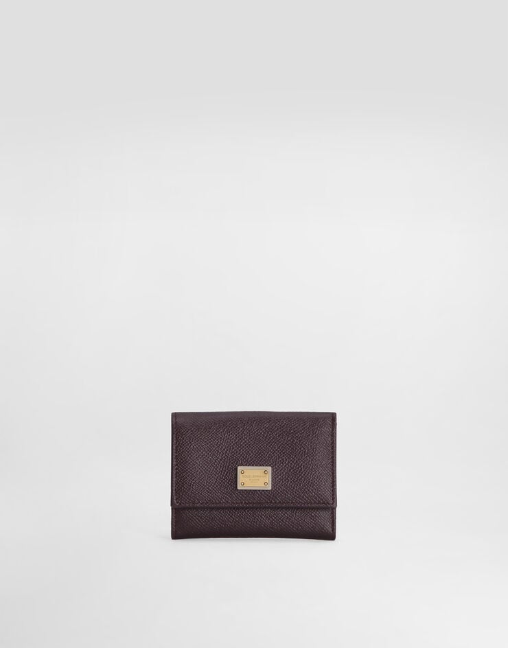 Dolce & Gabbana Geldbörse aus Dauphine-Kalbsleder mit Logoplakette Burgunderrot BI0770A1001