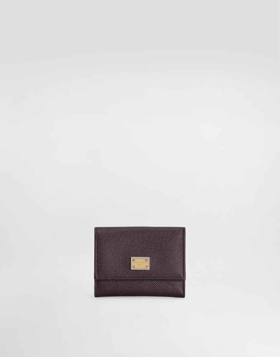 Dauphine calfskin wallet with branded tag