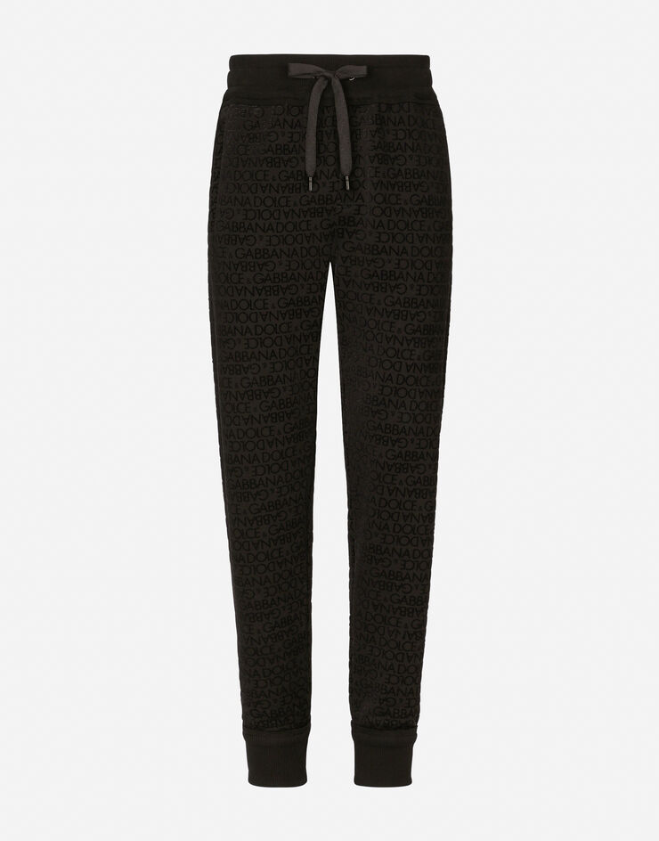 Dolce&Gabbana Jogging pants with flocked Dolce&Gabbana logo Black GZ0BATG7KV0