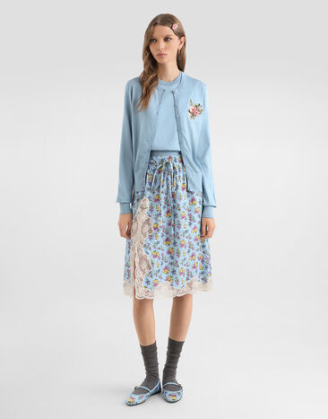 Dolce & Gabbana Silk cardigan with buttons Azure FXV07ZJBSOV