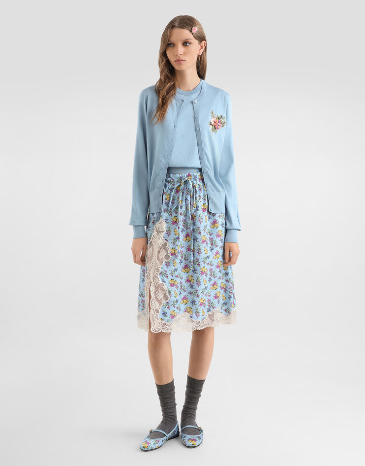 Dolce & Gabbana Silk cardigan with buttons Dolce & Gabbana Silk cardigan with buttons Azure FXV07ZJBSOV