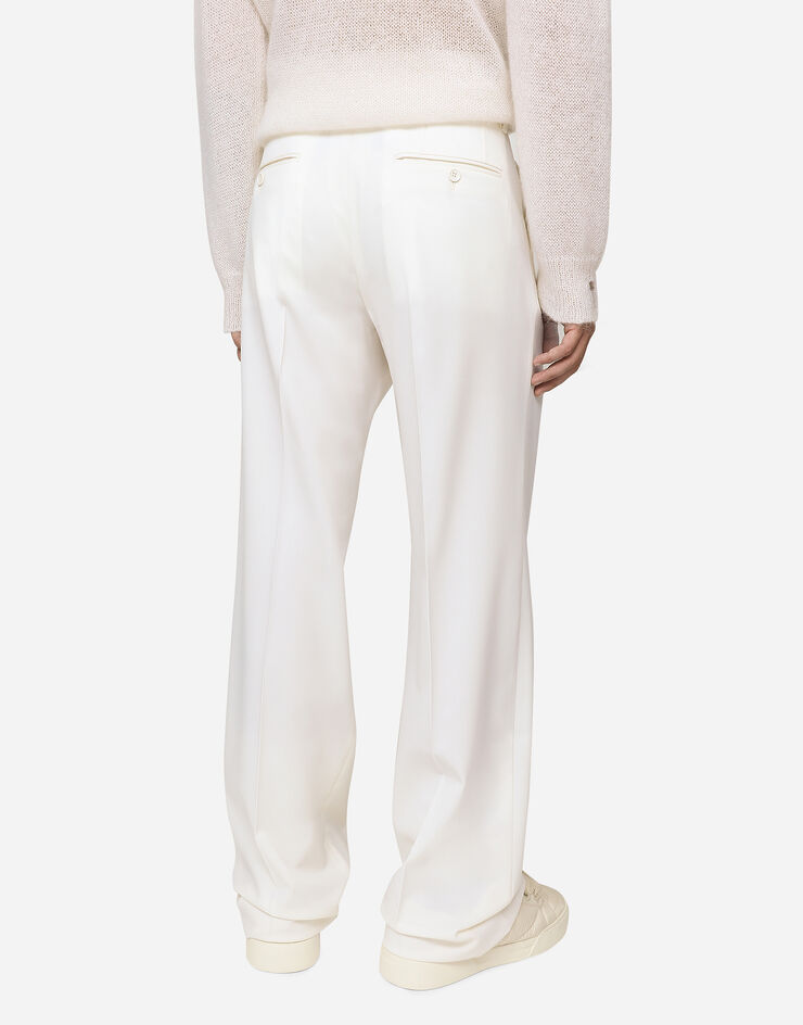 Dolce&Gabbana Stretch wool twill pants with straight leg White GYZMHTGH054