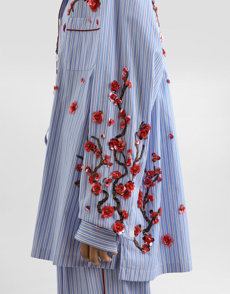 Dolce & Gabbana Poplin shirt with cherry tree embroidery Dolce & Gabbana Poplin shirt with cherry tree embroidery Multicolor F5U41ZGDDR0