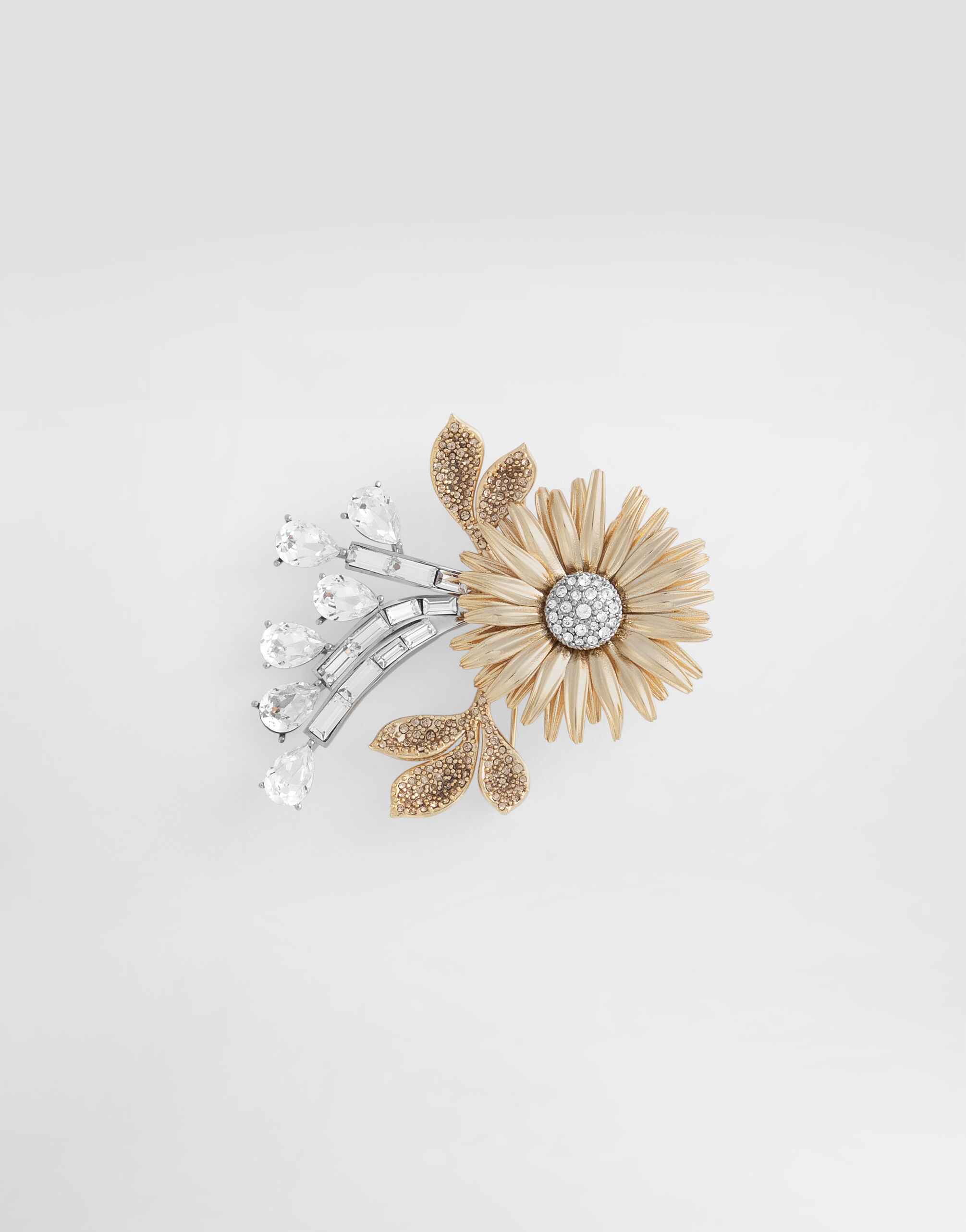 Flower brooch with rhinestones in Multicolor for Men