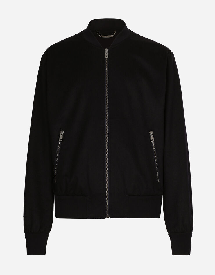 Dolce & Gabbana Bomberjacke aus Kaschmir Blau G9AYGTFU2AX