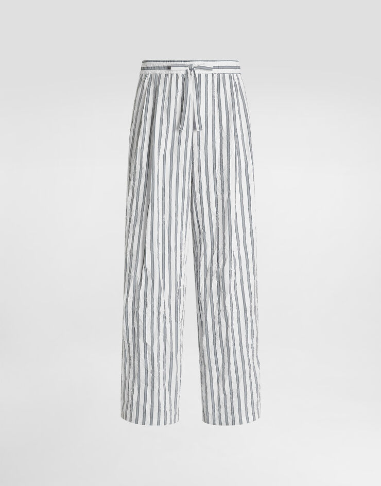 Dolce & Gabbana Crinkled striped poplin vanity trousers Multicolor GP1N9TFRMD9