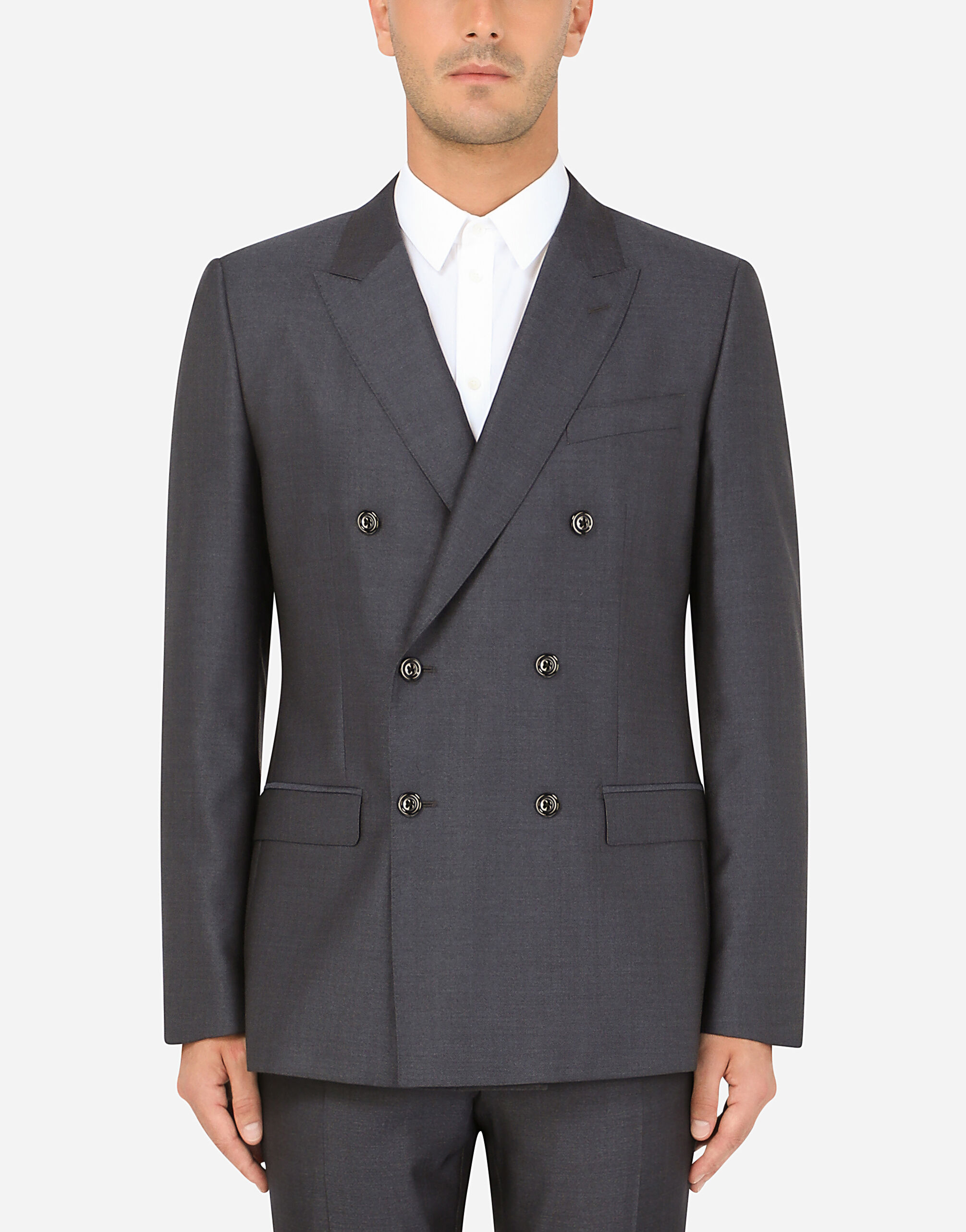 Dolce&Gabbana MARTINI シルク混 スリーピース スーツ バイオレットのメンズ Double-breasted wool and silk Martini
