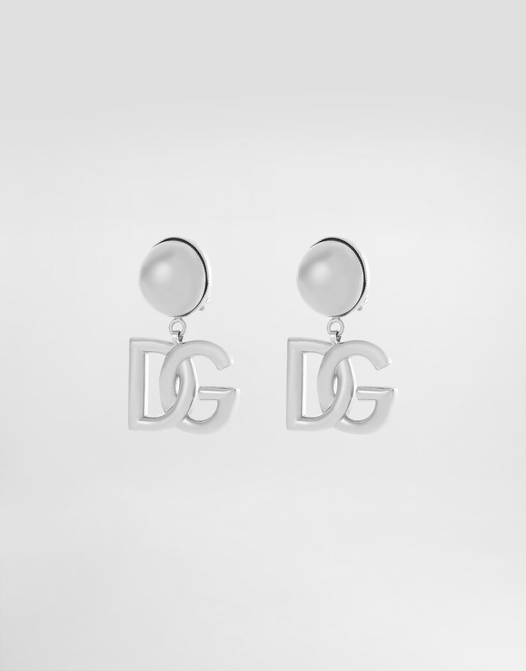 Dolce & Gabbana Pendientes de clip con logotipo DG Plateado WEN6P6W1111
