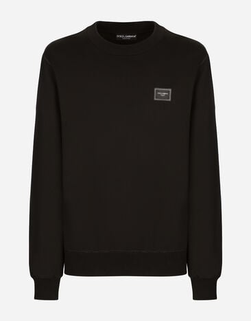 Dolce & Gabbana Jersey sweatshirt with branded tag Print G9AYATII7B4