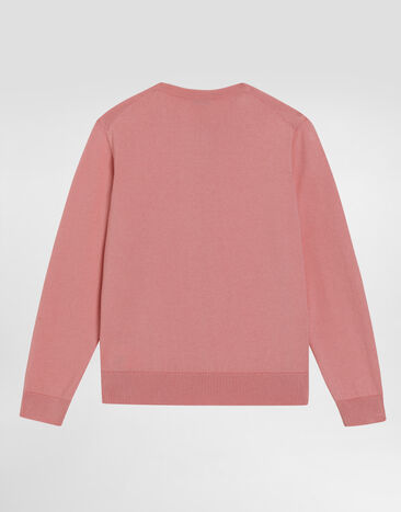 Dolce & Gabbana Knit cardigan with logo buttons Pink L5KWH6JFMNG