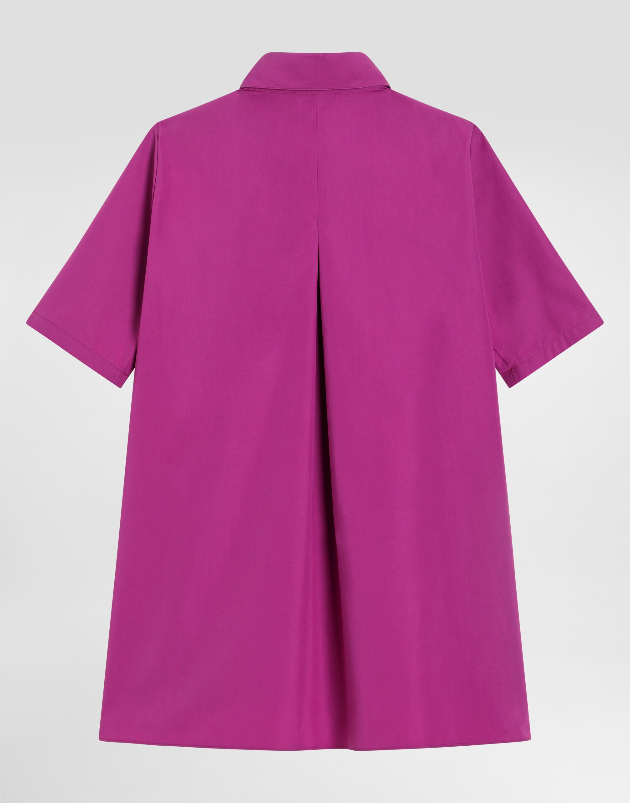 Cotton poplin dress with patch in Fuchsia for Girls