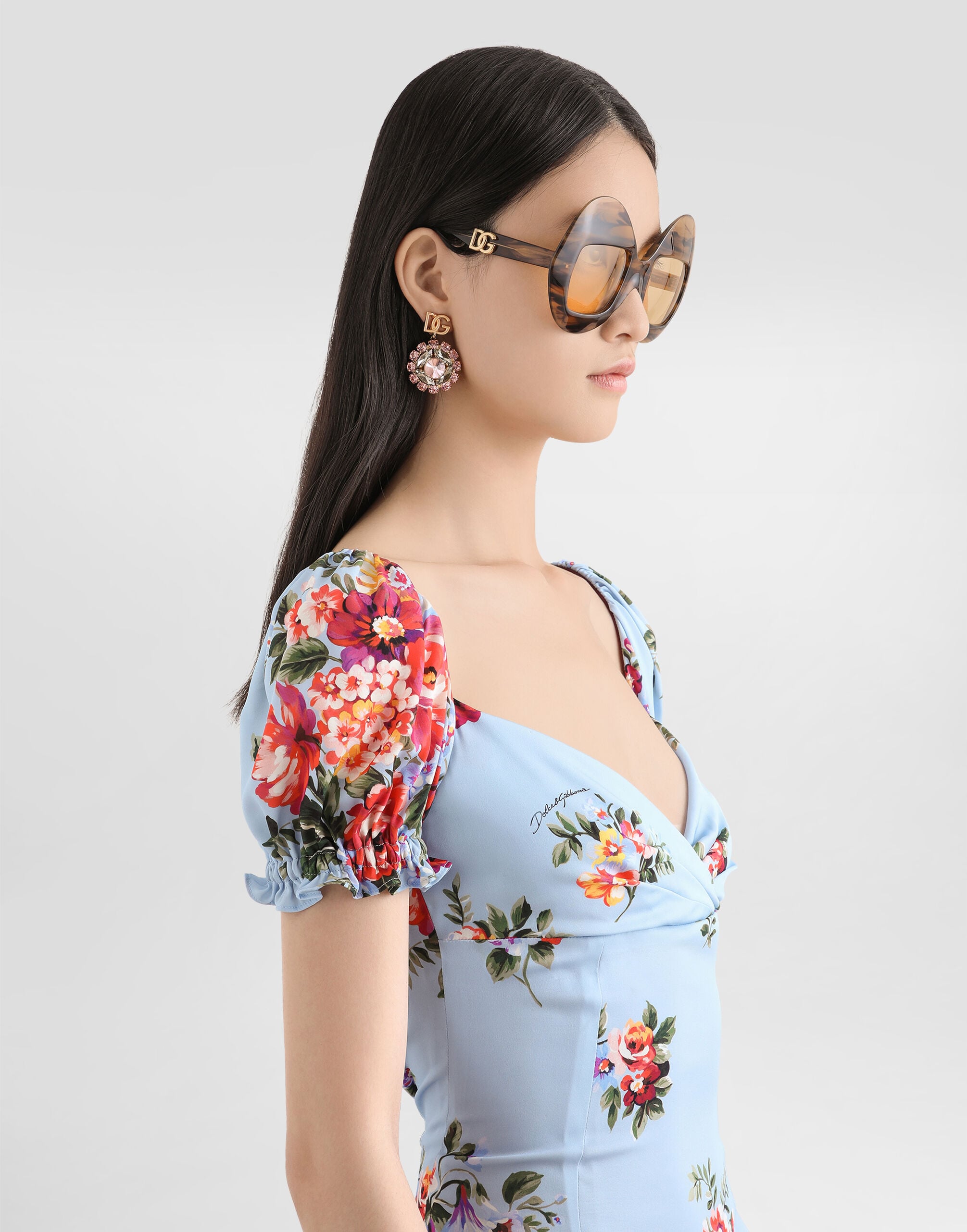 Flower bouquet-print dress in Multicolor for Women | Dolce&Gabbana®