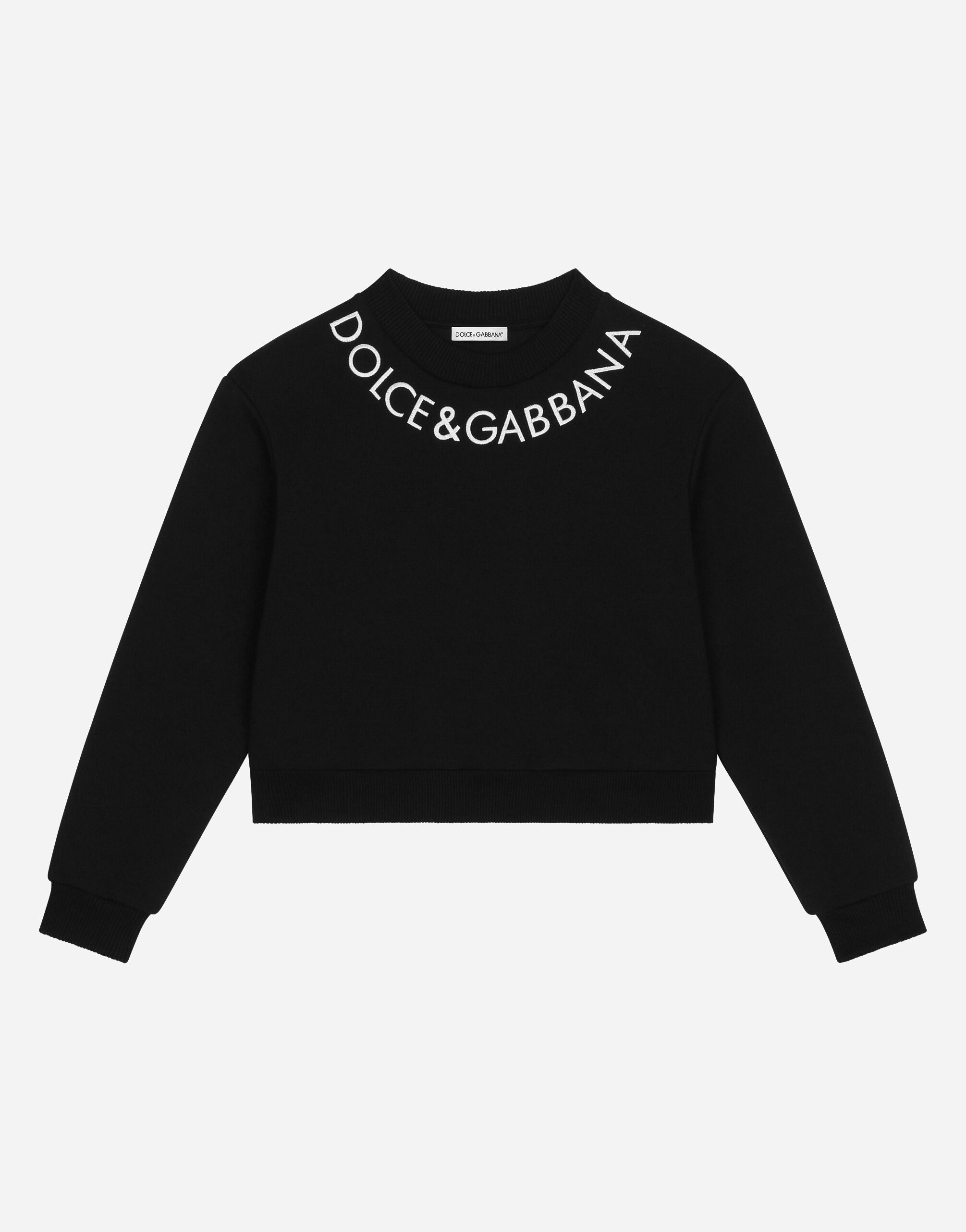 Dolce & Gabbana Jersey sweatshirt with Dolce&Gabbana logo Green L5JW7EG7E3Z