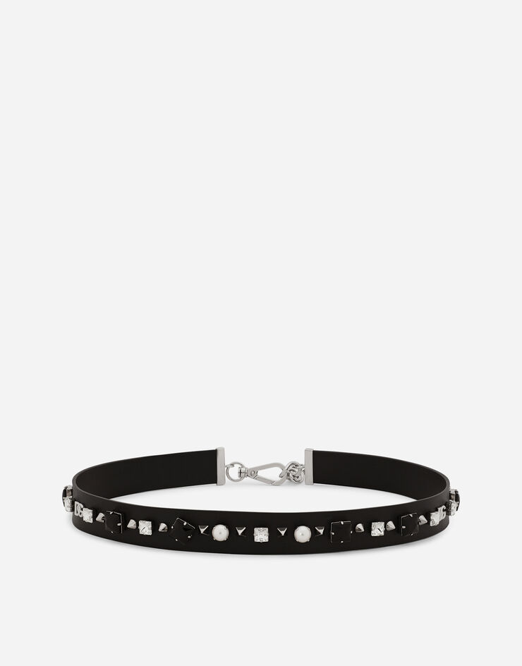 Dolce & Gabbana Cinturón de piel y latón Negro WLO6B1W1111