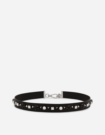 Dolce & Gabbana Leather and brass belt Black BE1446AW576