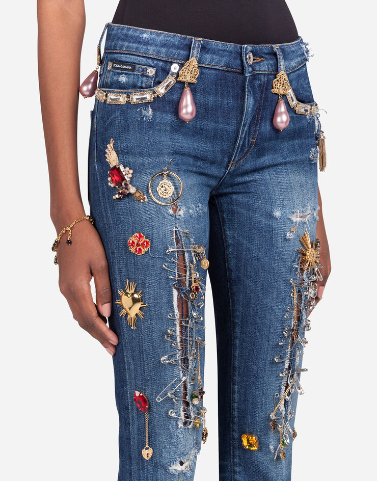 Dolce & Gabbana Pretty fit jeans with decoration BLUE FTAH7ZG8CI1
