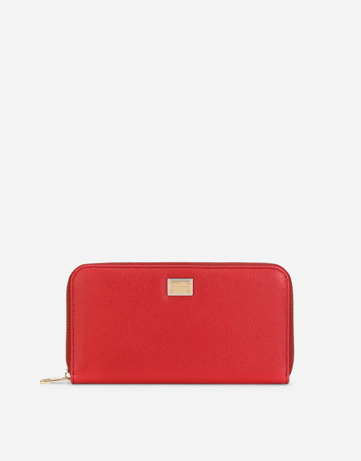 Dolce & Gabbana Dauphine leather zip-around wallet Red BI0473A1001