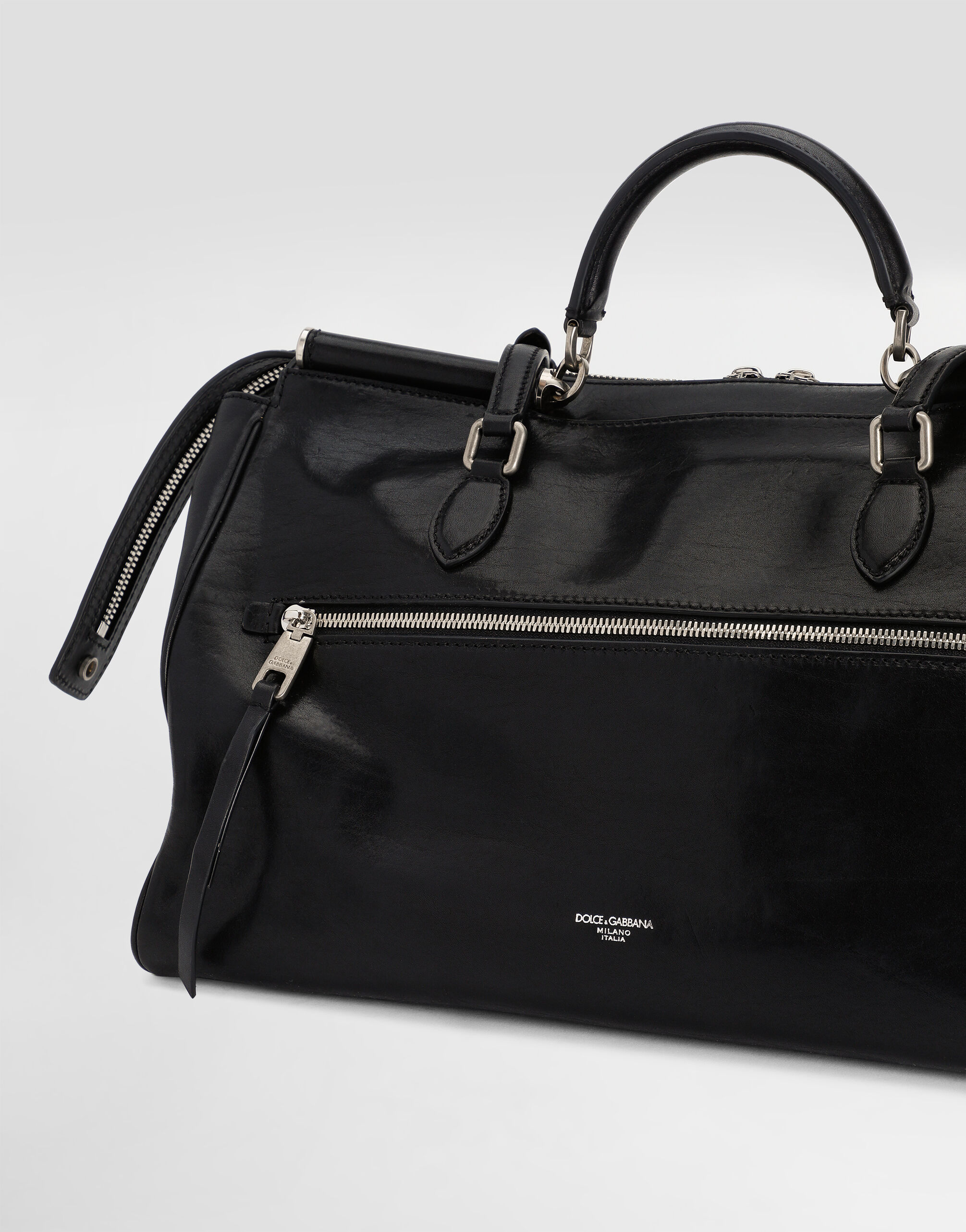 Blackのウィメンズ ヴィットリア レザー バッグ | Dolce&Gabbana®