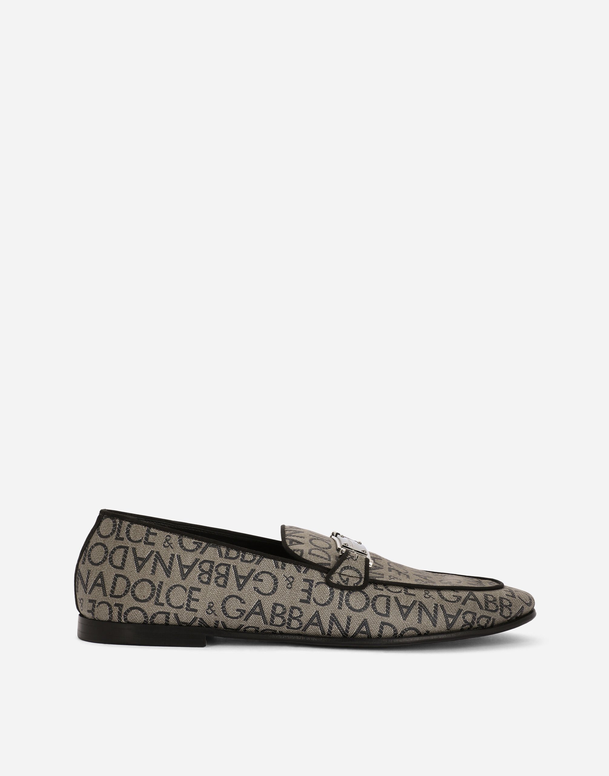 Dolce & Gabbana Jacquard slippers with logo tag Multicolor A50527AL188