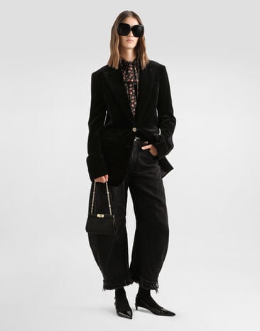 Dolce & Gabbana Smooth velvet jacket Black F29V1TFUVG7