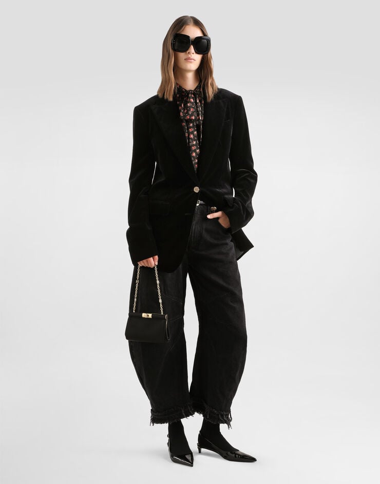 Dolce & Gabbana Smooth velvet jacket Black F29V1TFUVG7