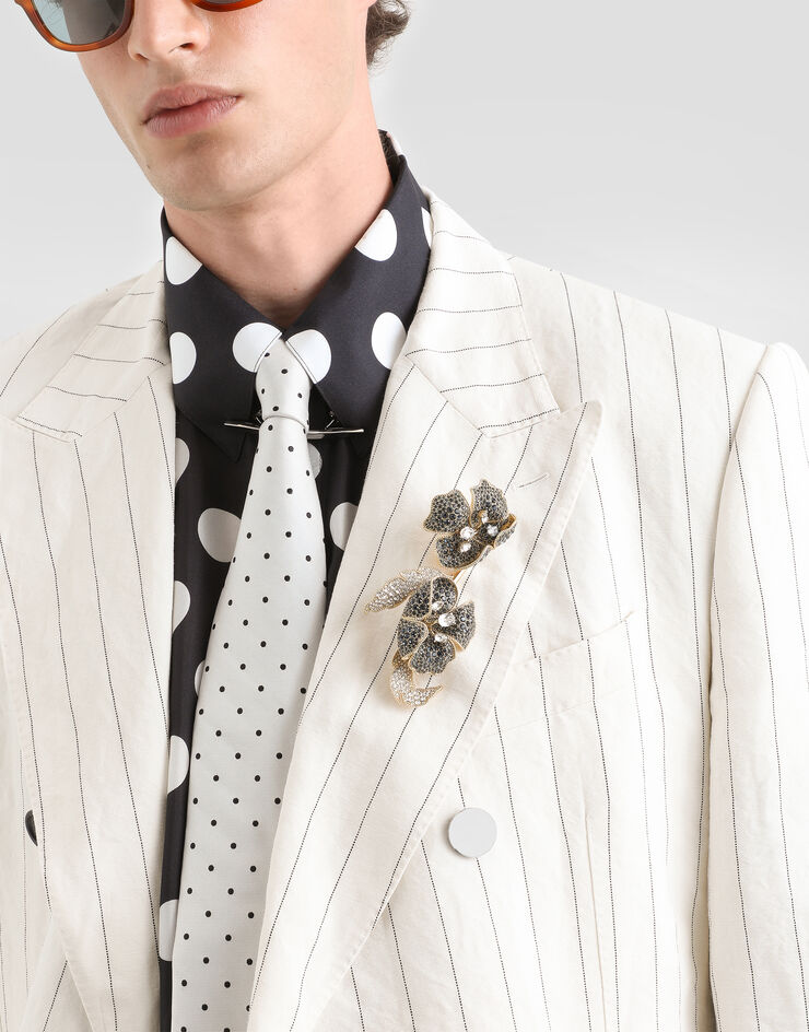 Dolce & Gabbana Flower brooch with rhinestones Gold WPS3F3W1111