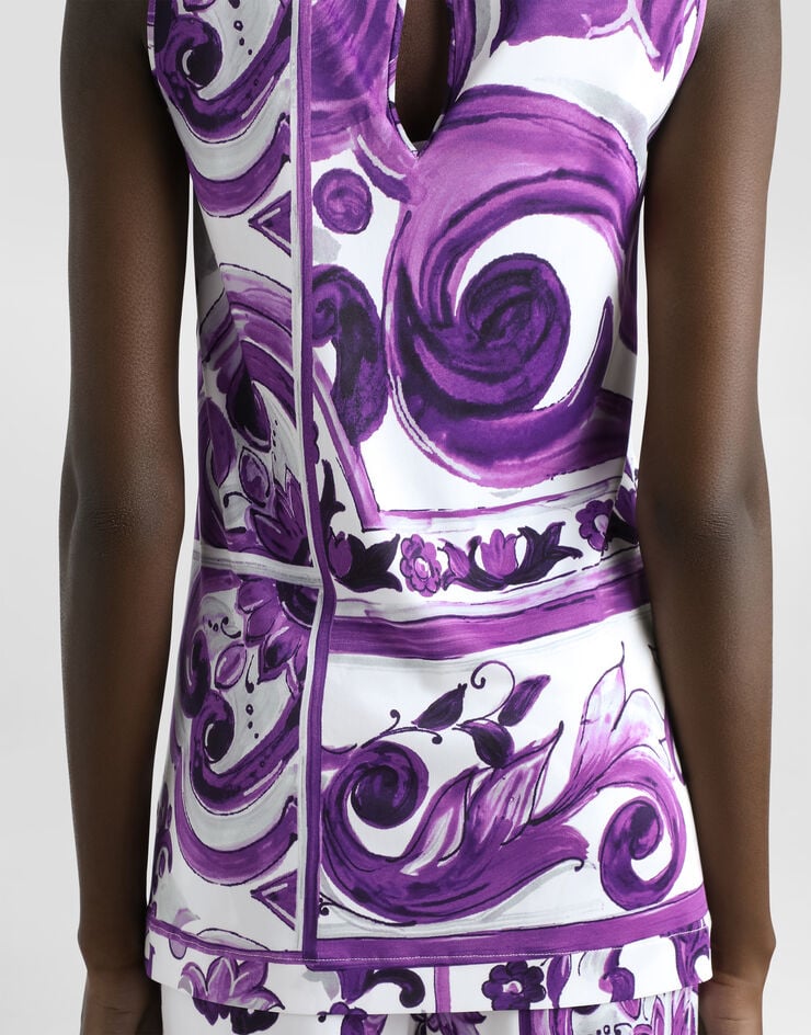 Dolce & Gabbana Majolica-print top Multicolor F7AV2TFS8C0