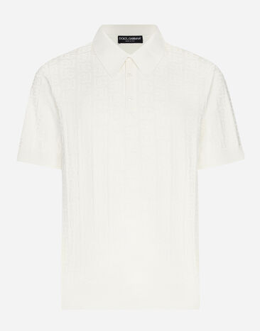 Dolce & Gabbana DGロゴ シルクジャカード ポロシャツ White GXZ15TJBSKE