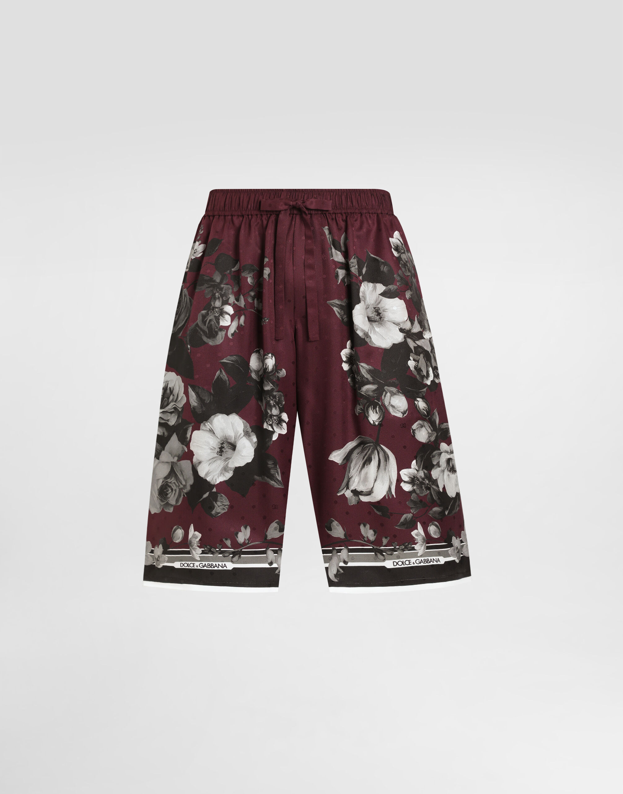 Peony ramage-print vanity twill trousers