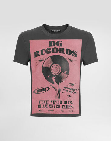 Dolce & Gabbana Jersey t-shirt with print Grey F8V81TGDDPH