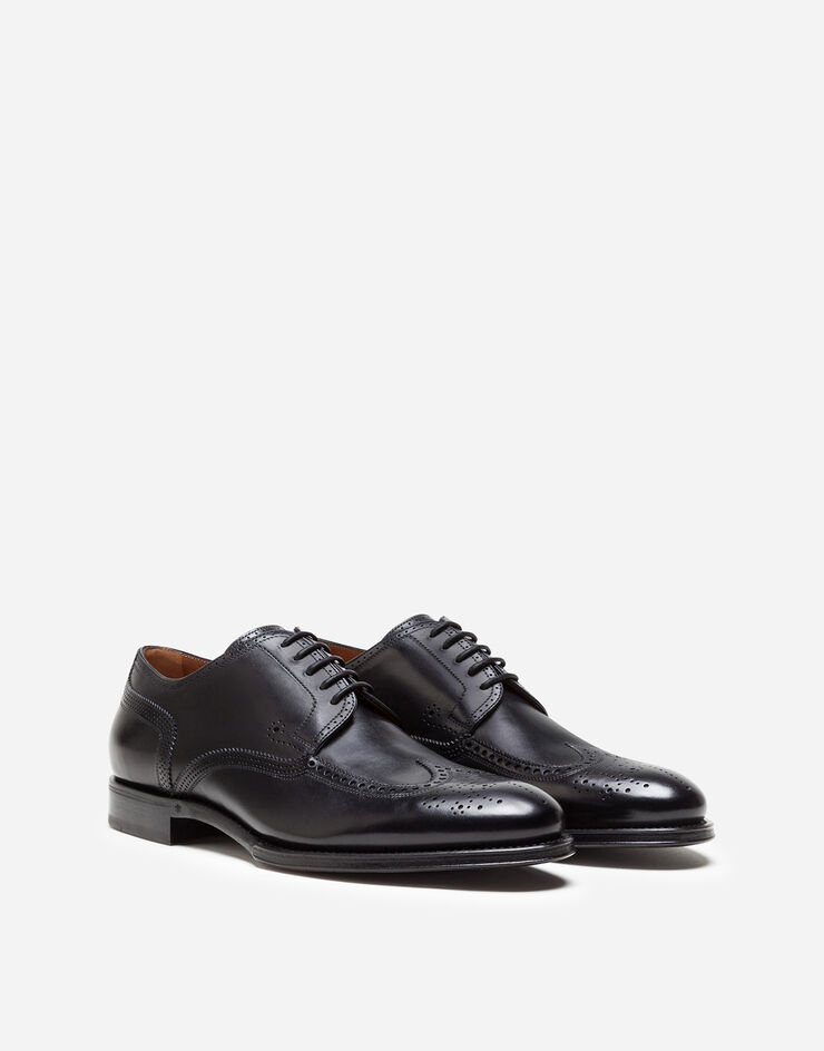 Dolce & Gabbana Brogue derby in giotto paint calfskin NOIR A10533AX038