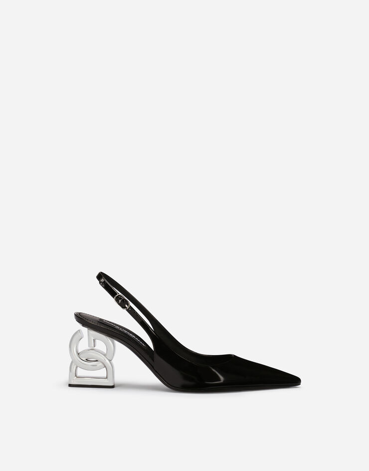 Dolce & Gabbana Polished calfskin slingbacks with 3.5 heel Black CG0599A1037