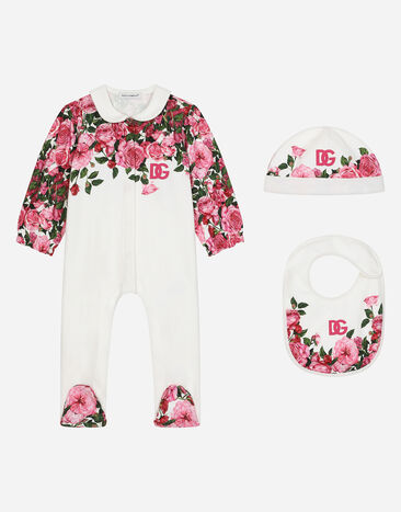 Dolce & Gabbana 3-piece interlock gift set with rose print over a white background White L11O90G7N3H