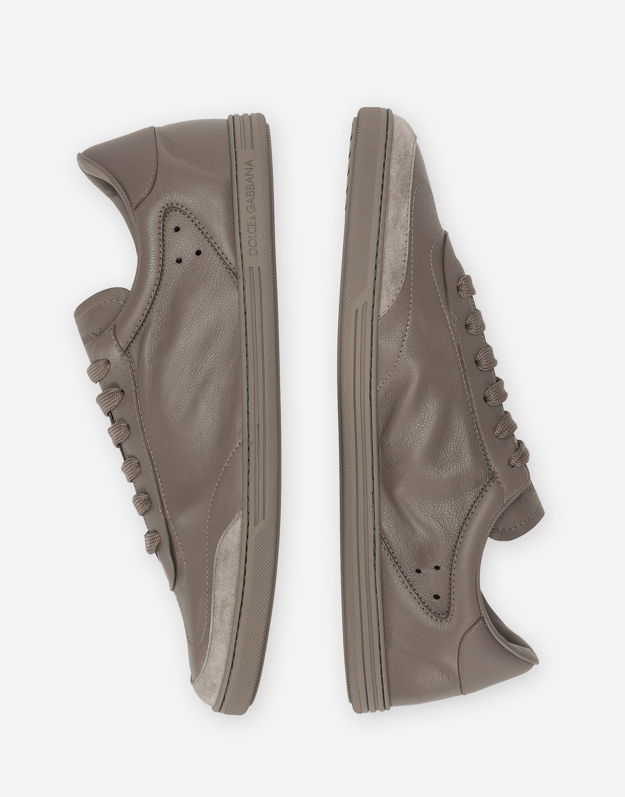 Saint Tropez calfskin sneakers in Turtle Dove for Men Dolce Gabbana