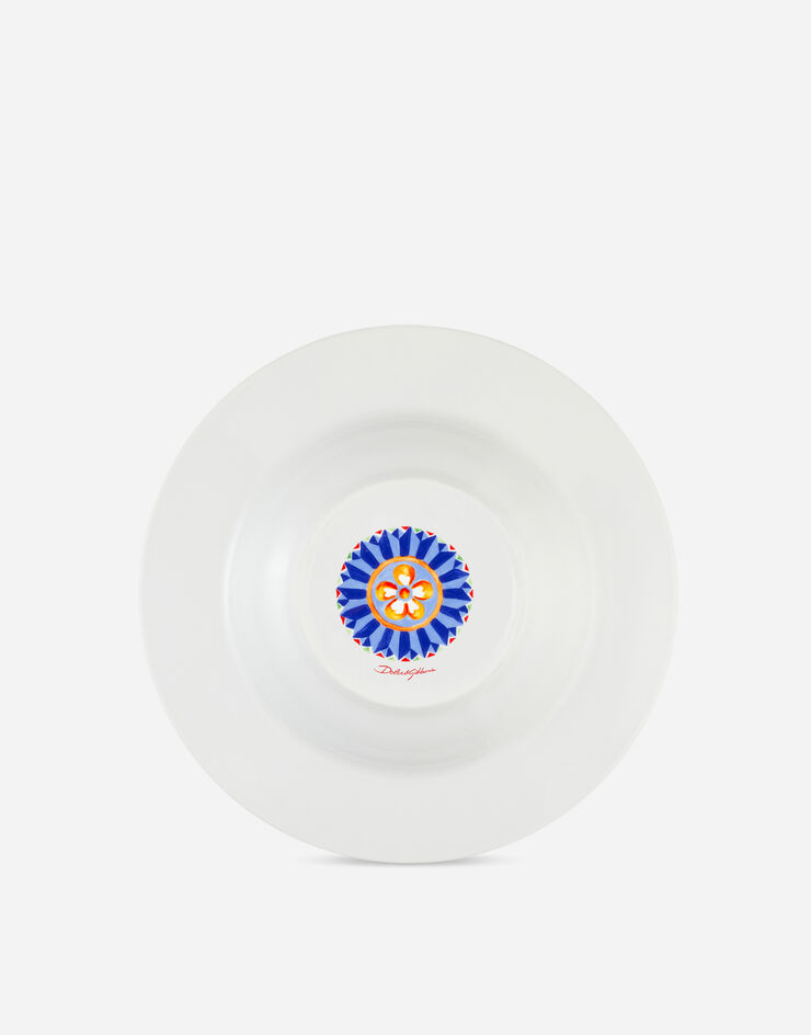 Dolce & Gabbana Set 2 Soup Plates in Fine Porcelain Multicolor TC0S05TCA06
