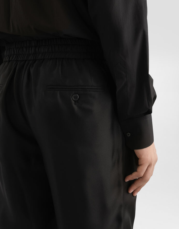 Dolce & Gabbana Silk twill jogging trousers Black GP12QTFU10S