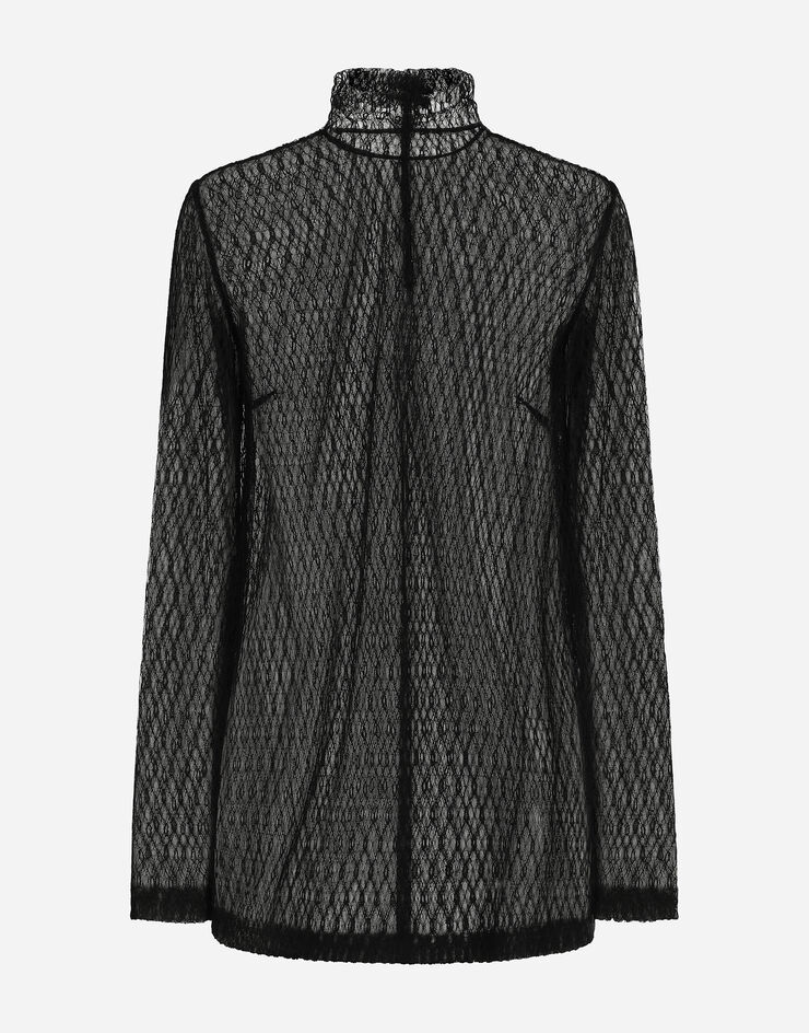 Dolce & Gabbana Blusa de malla Negro F7AI7TILMBD