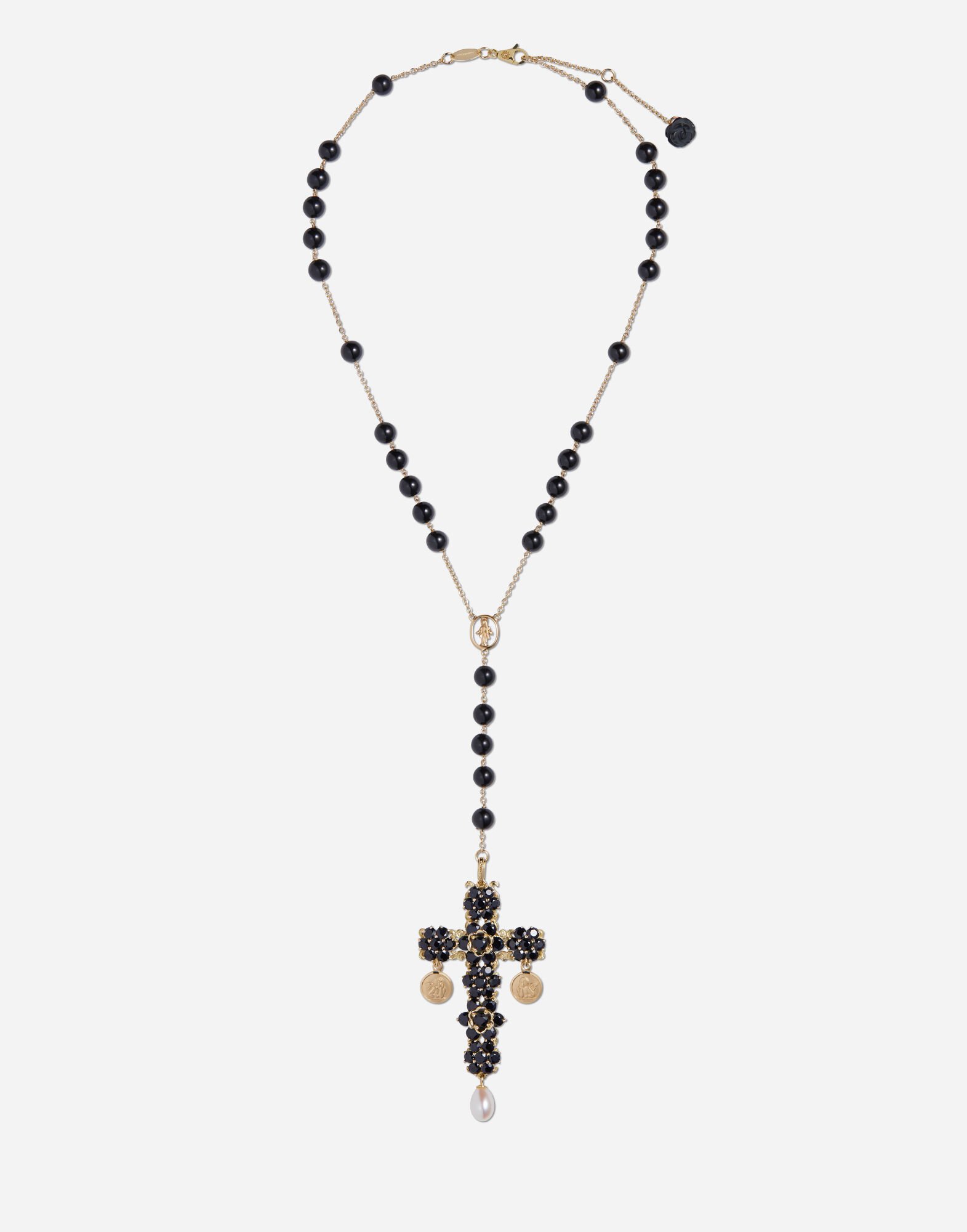 Dolce & Gabbana Bijou rosaire Tradition en or jaune avec saphirs noirs Doré WADC2GW0001